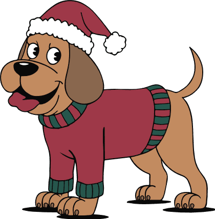 christmas dog cliparts 2024