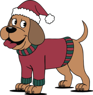 christmas dogs cliparts 2024