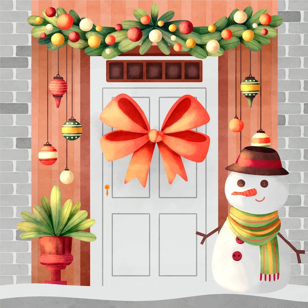 Page 2 | Christmas Door Clipart Vectors &amp; Illustrations for Free ...