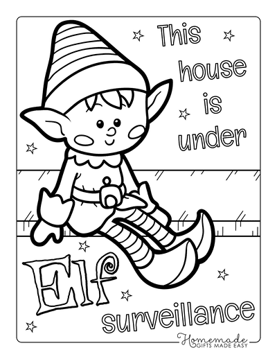 christmas elves coloring pages