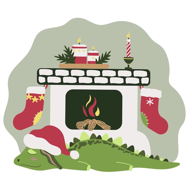 christmas fireplace clipart 2024