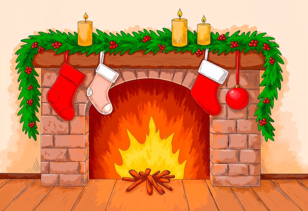 Christmas Fireplace Clip Art Pictures | clipart library