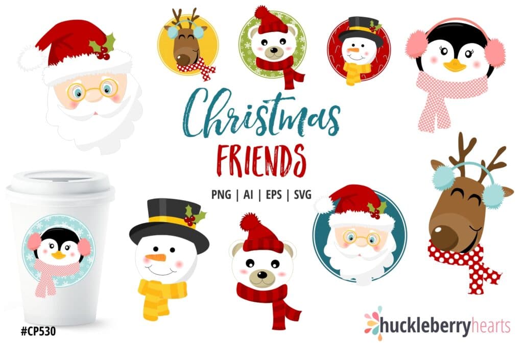 christmas friends cliparts