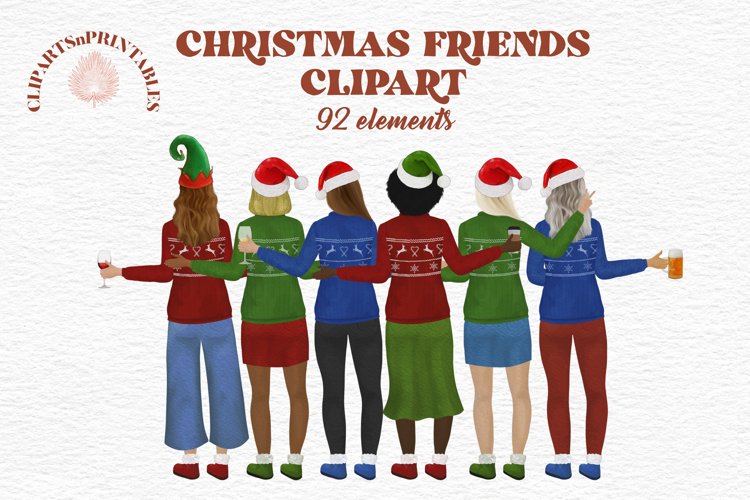 christmas friends cliparts