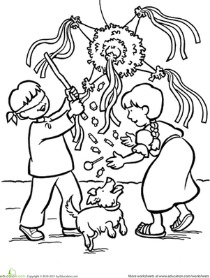 christmas in mexico coloring page