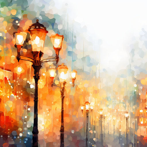 Christmas Lights Graphics in Impressionistic Art Style: 4K &amp; Vector