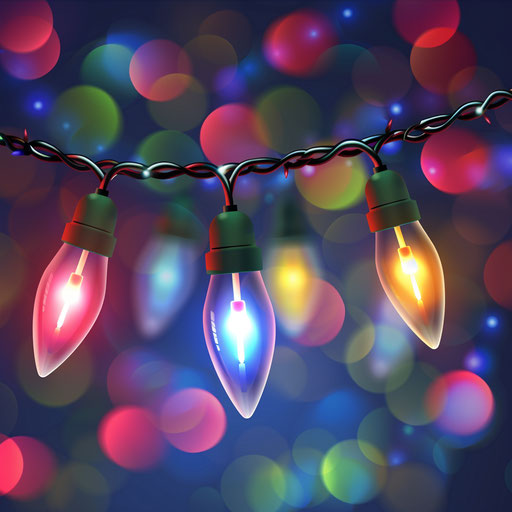 Christmas Lights Clipart in Photorealistic Style: Vector &amp; 4K