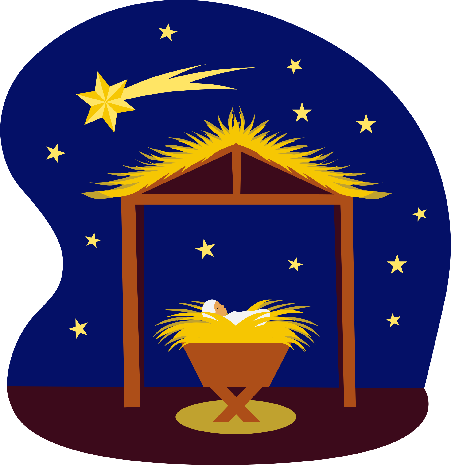 christmas manger cliparts