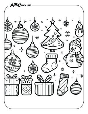 christmas ornament coloring sheet