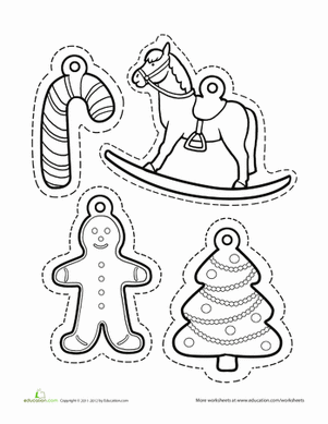 christmas ornament coloring sheet