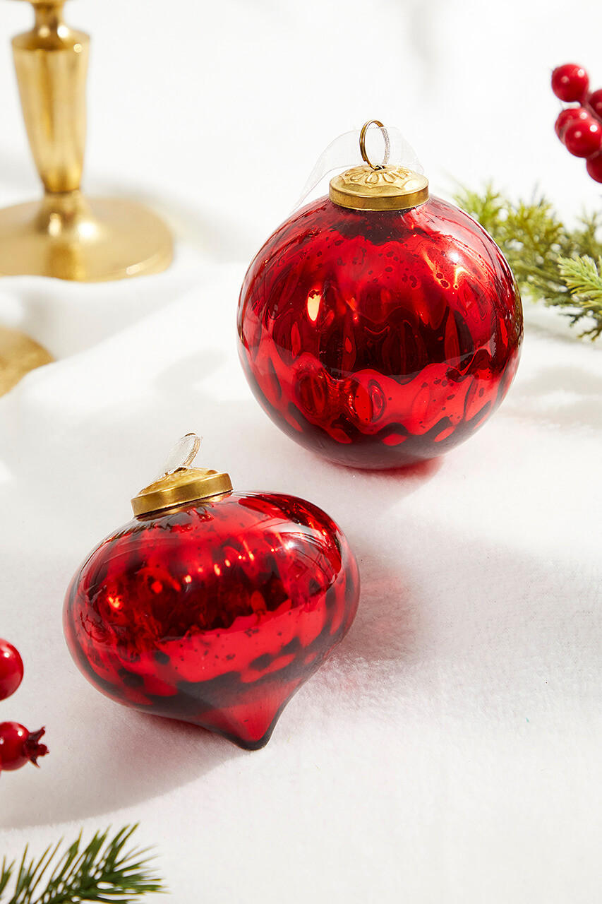 VINTERFINT Tree ornament - bauble glass/red 6 cm