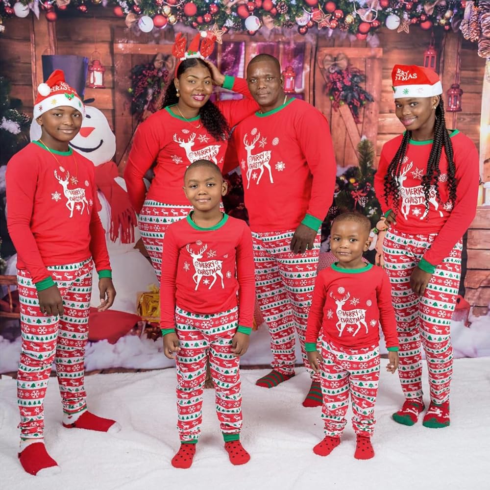 OFIMAN Family Pajamas Set Fits Christmas Adult Kids Baby Cotton ...