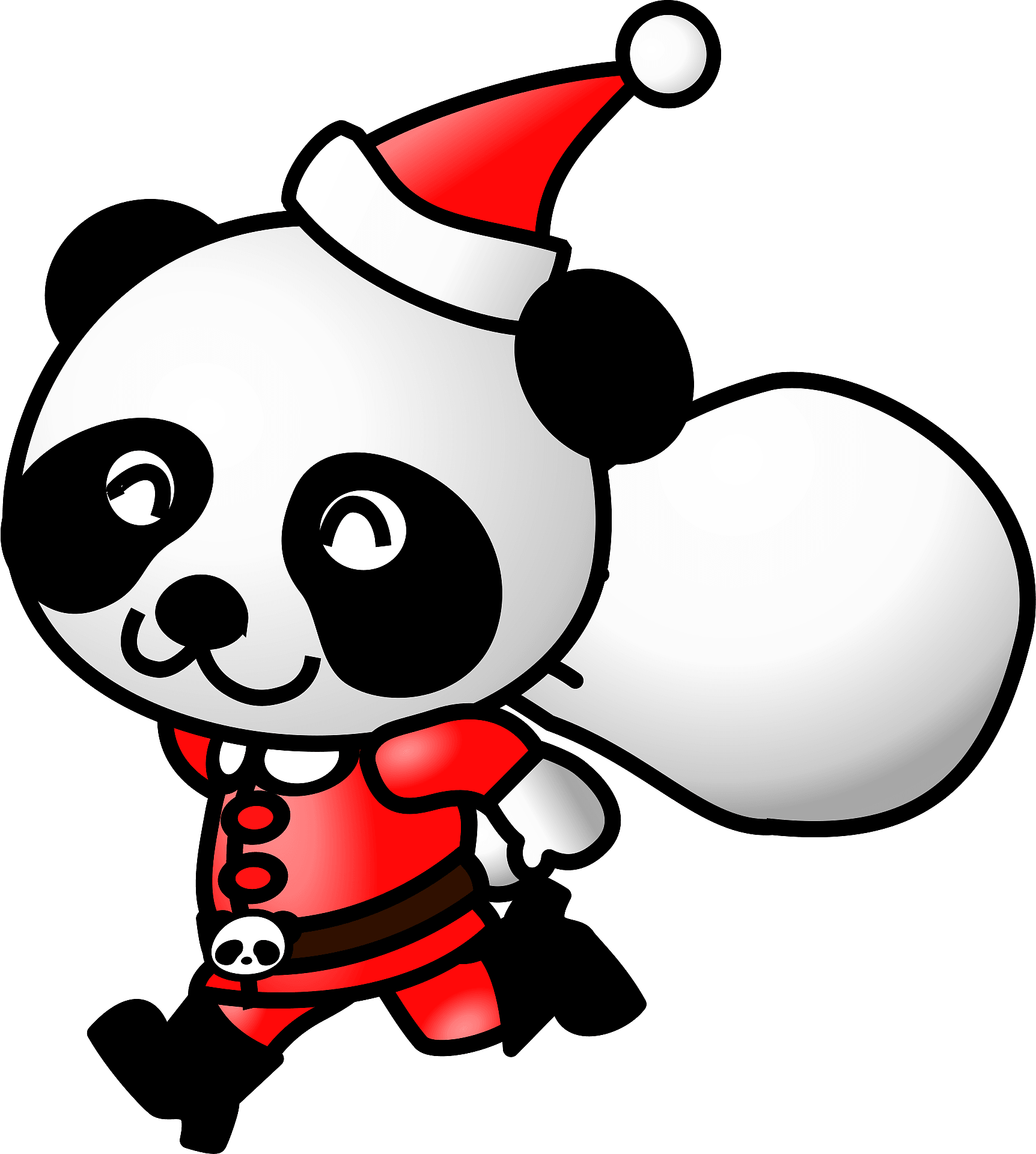 christmas panda cliparts