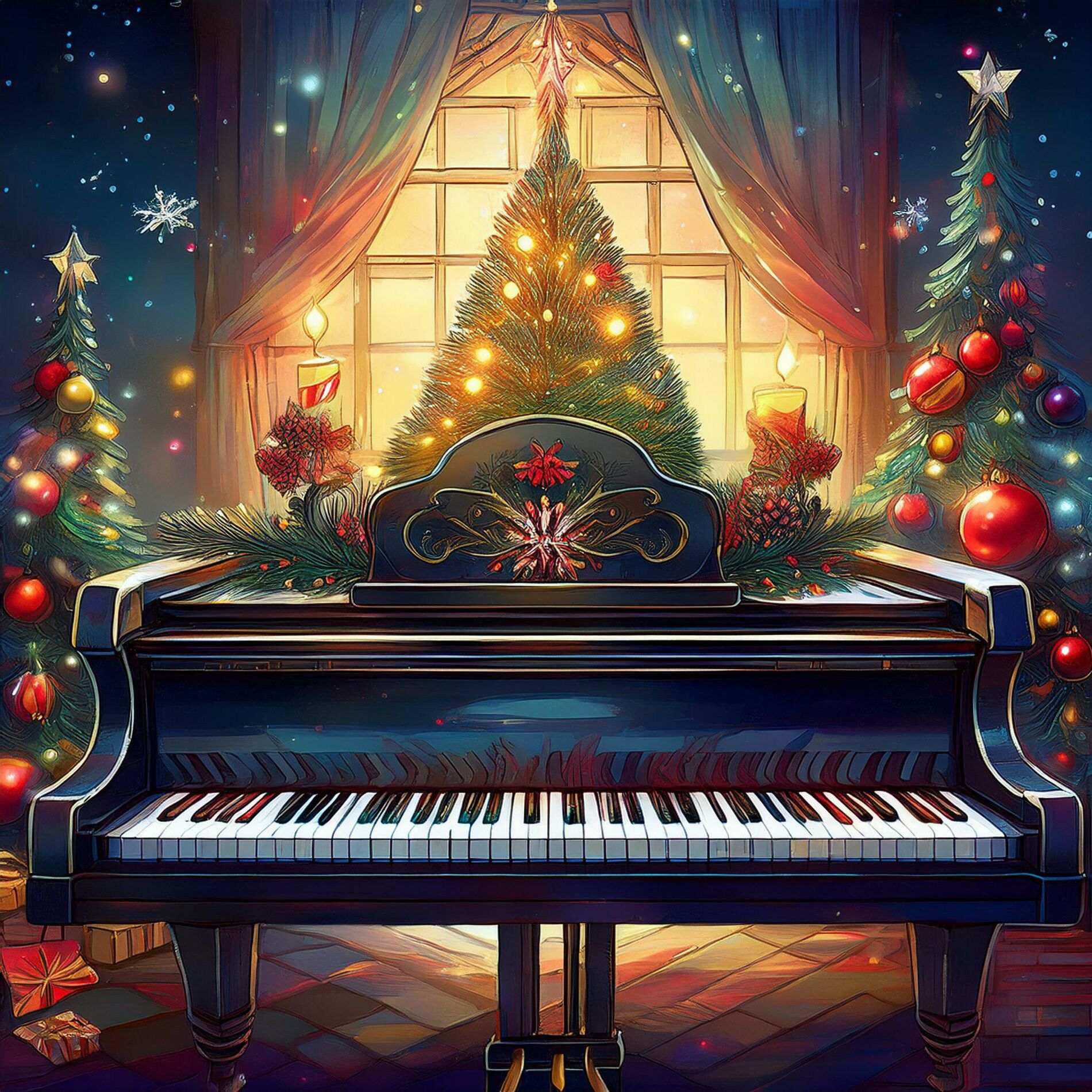 christmas pianos