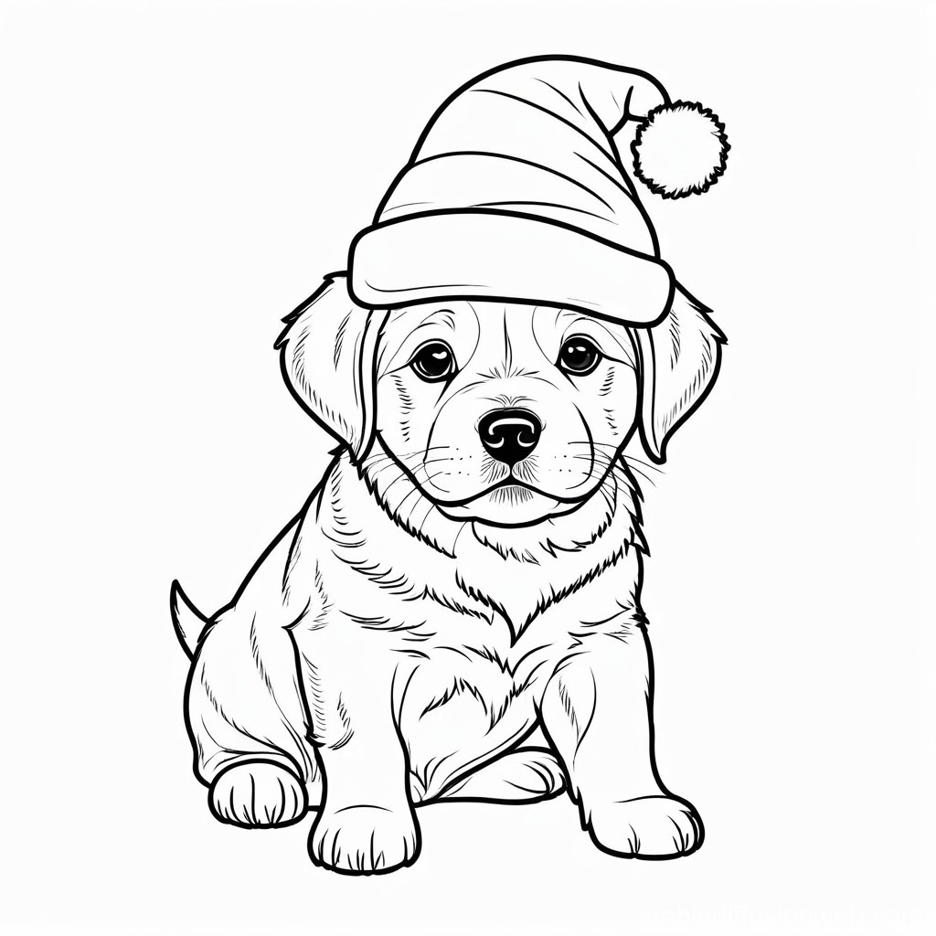 christmas puppy coloring pages