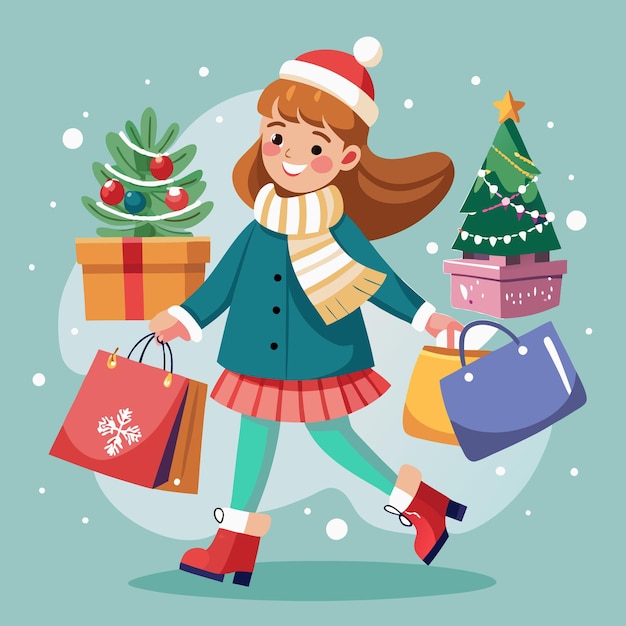 christmas shopping clipart 2024