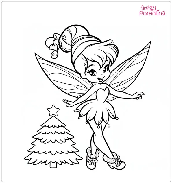 christmas tinkerbell coloring pages