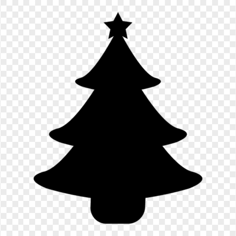 HD Simple Christmas Tree Black Silhouette Icon PNG | Citypng
