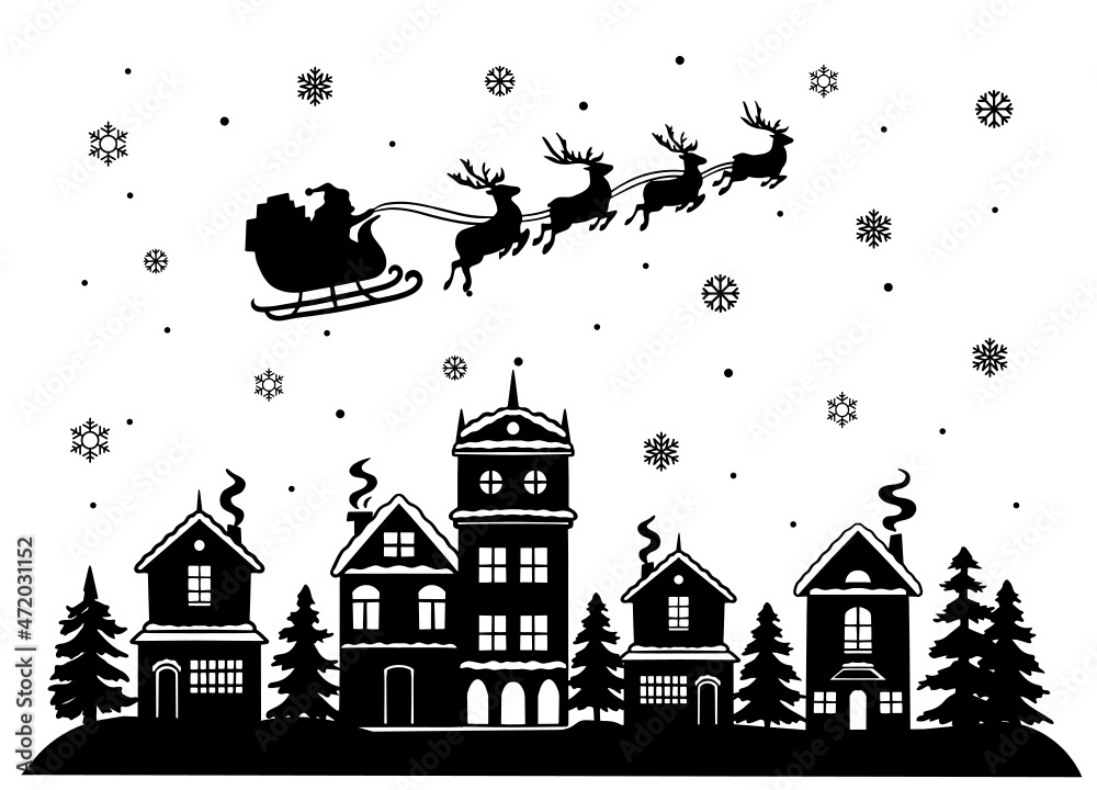 christmas village clipart