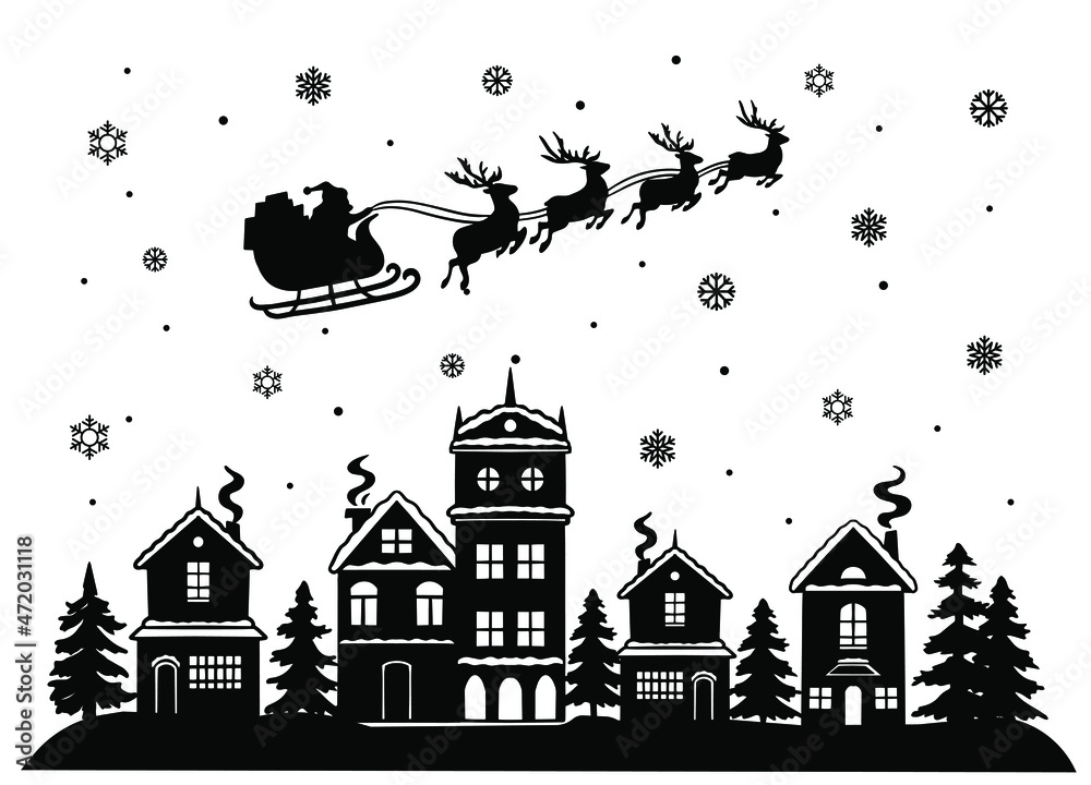 christmas village cliparts