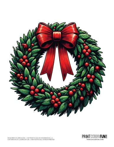 christmas wreaths clipart