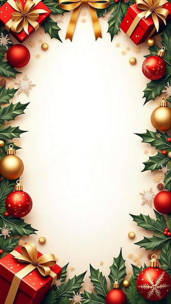 Christmas border with ornaments and blank space | Premium AI ...