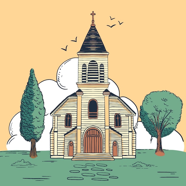 church retro cliparts