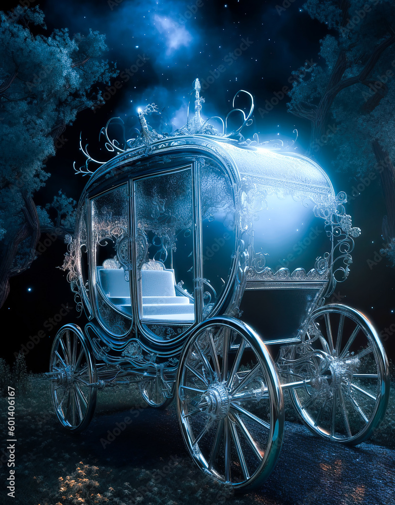 Poster, Wandbilder Generative AI: luxurious and ornate cinderella carriage,  30x40 cm