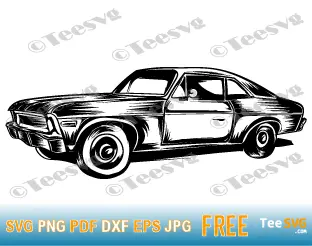 Classic Car CLIPART Black and White PNG JPG SVG Free - Easy Old ...