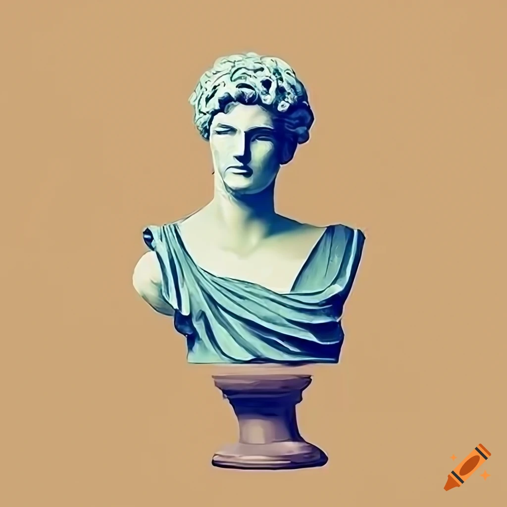 Clipart of a roman statue bust on Craiyon