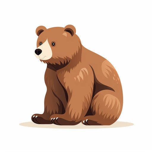 Brown Bear Clipart in Minimalist Art Style: Vector &amp; 4K