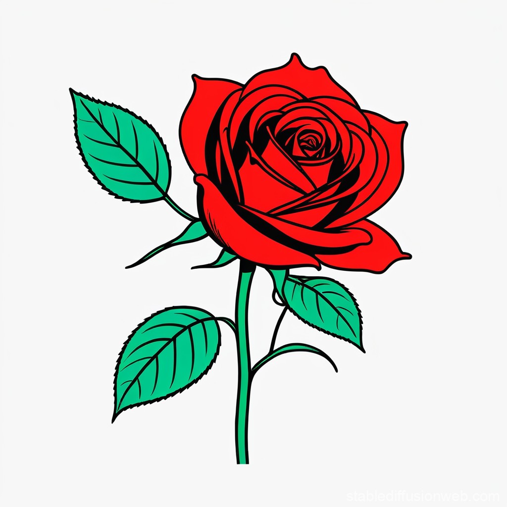 A Colorful Rose Clipart | Stable Diffusion Online