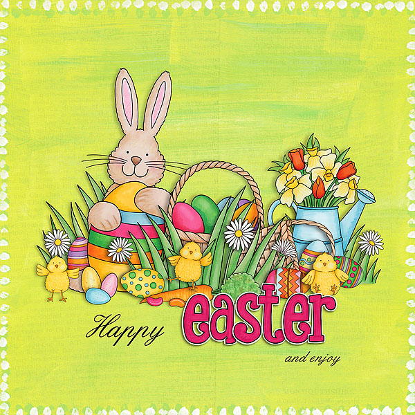 Hoppy Easter clip art and lline art bundle