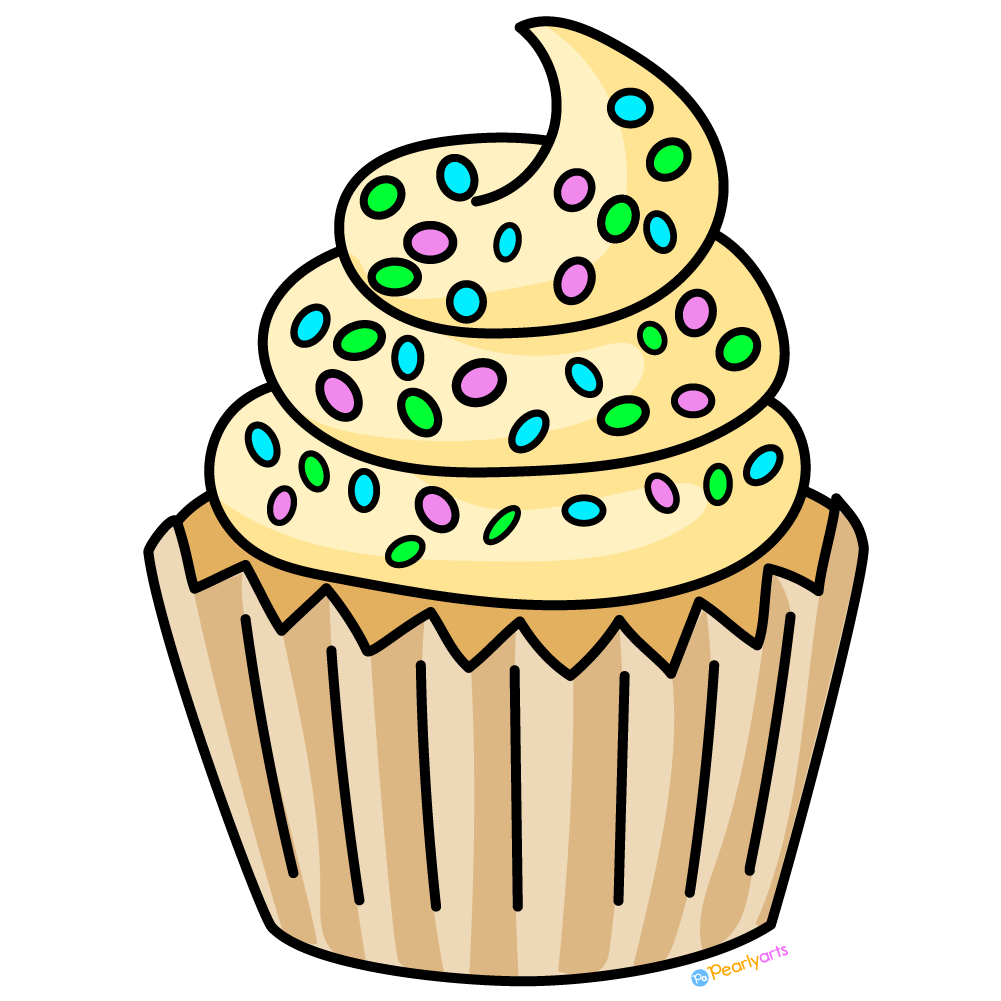 FREE Vanilla Cupcake Clipart (PNG file) | Pearly Arts