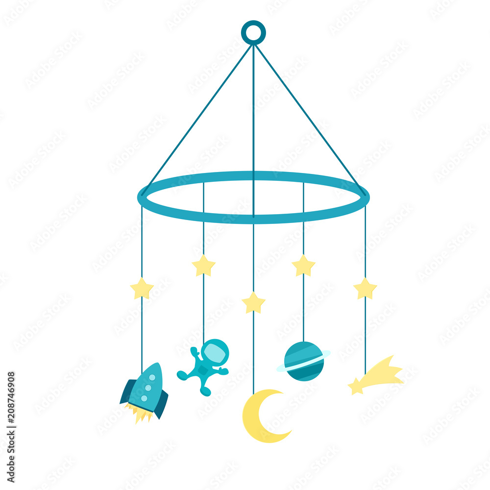 Baby crib mobile Stock-Vektorgrafik | Adobe Stock