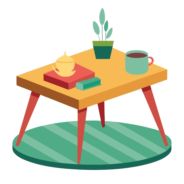 Coffee table clip art and Vector Design With a White Background ...
