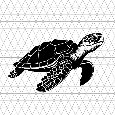 Sea Turtle SVG Vector Clip art Design Silhouette Clipart For Vinyl Decal  Sticker