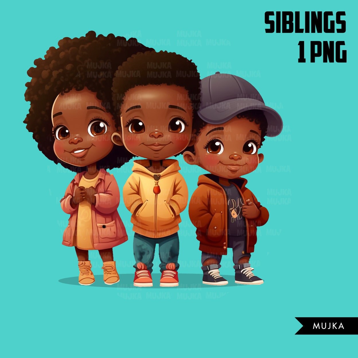 Black kids art, siblings png, friends png, family png, black girls ...
