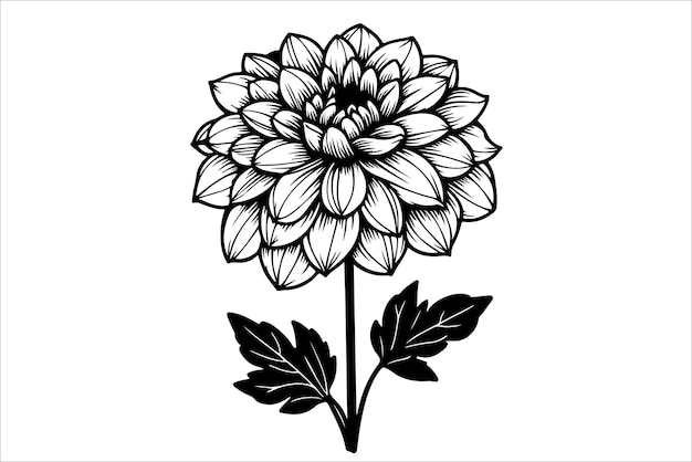 cliparts silhouette dahlia