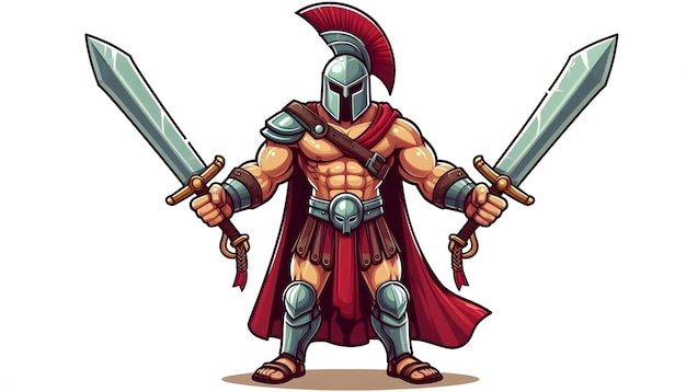 Clipart of Cartoon Spartan Warrior Clipart Cute Gladiator ...