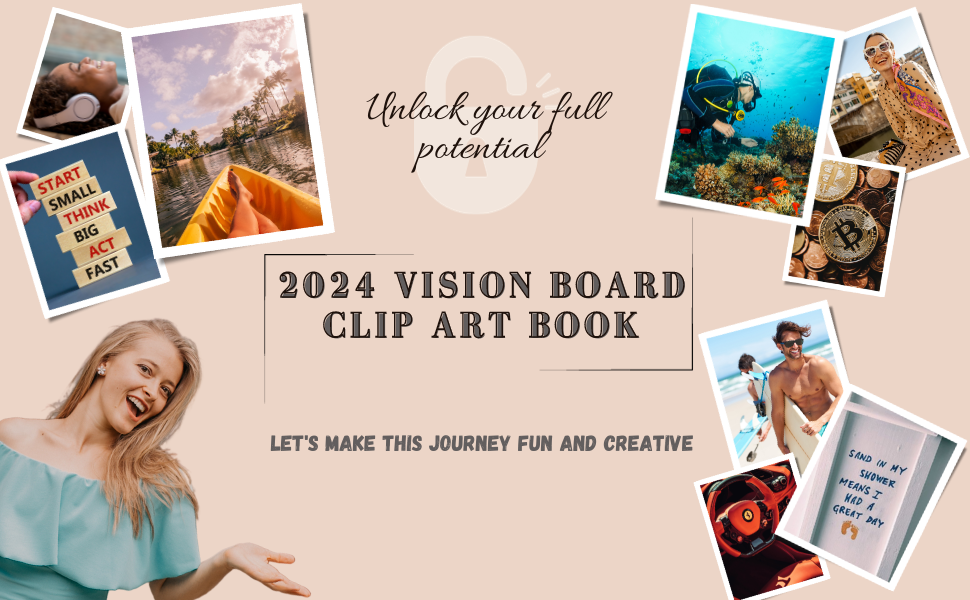 2024 Vision Board Clip Art Book: Bring Your Dreams So Much Closer ...