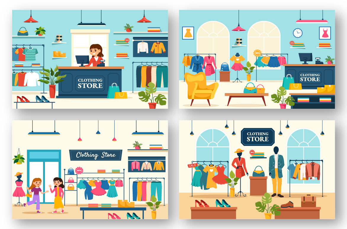 clothes shop cliparts 2024