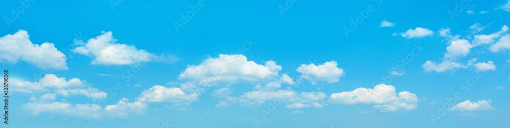 Stock-Foto „Sky clouds banner background. Perfect skyline, blue ...