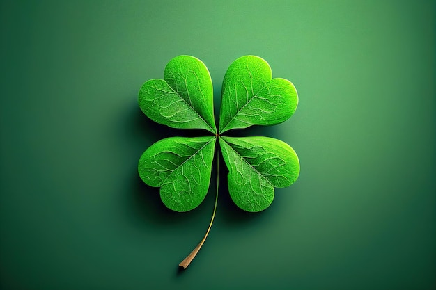 Cloverleaf on a green background. St. Patricks Day. | Premium AI ...