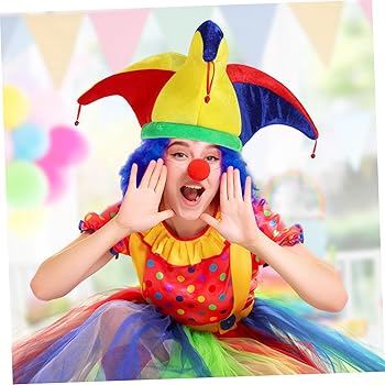 SEWACC Pack of 2 triangular clown hat, fancy dress hat, childrens ...