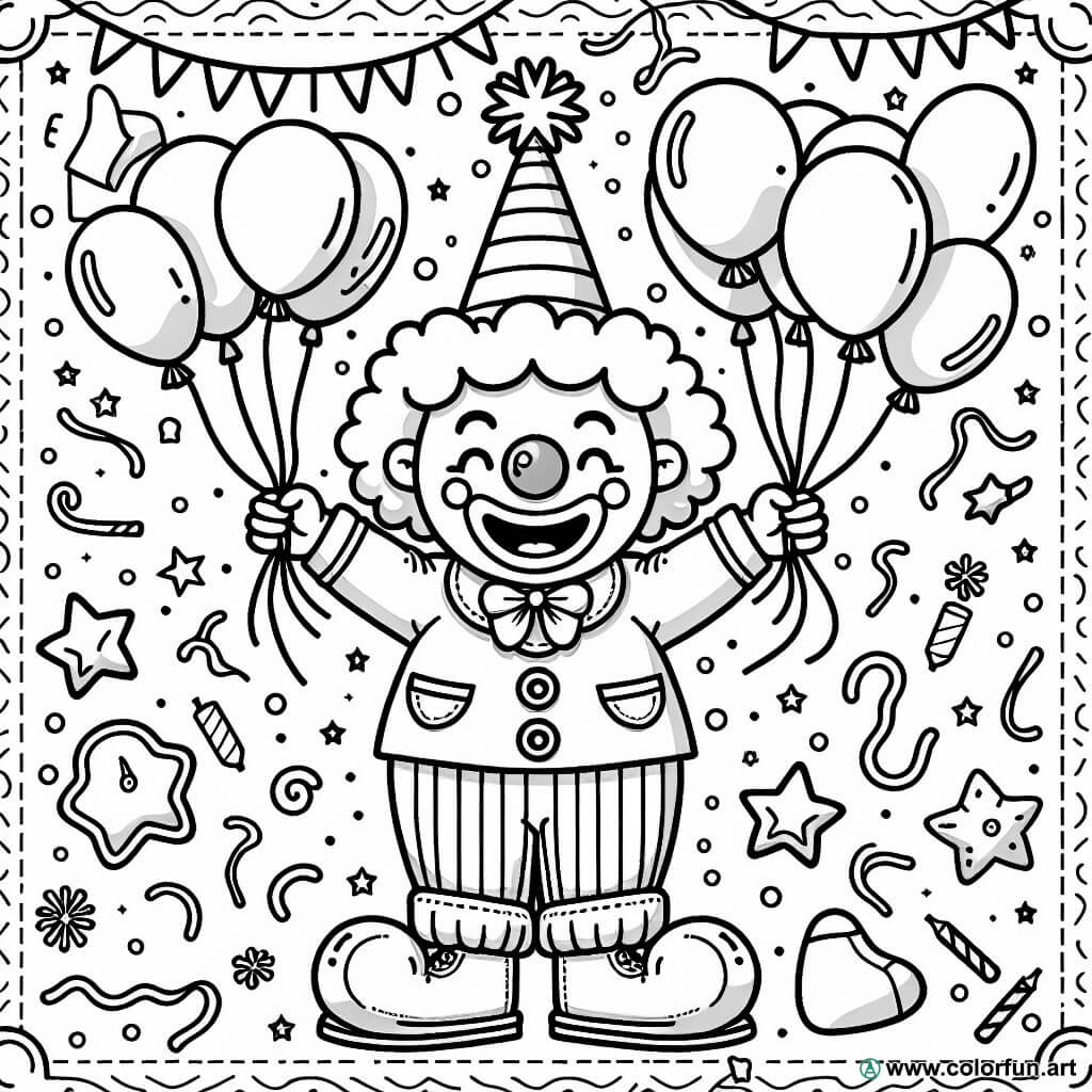 clown pictures to color