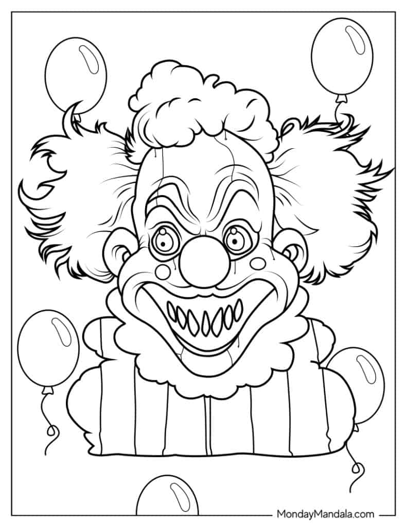 clown pictures to colour