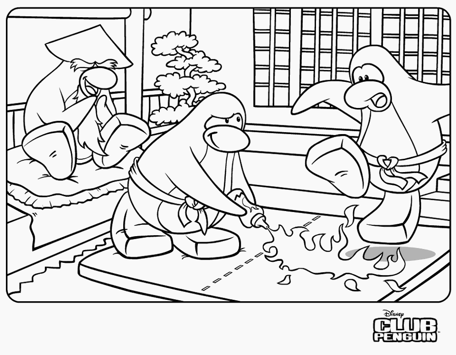 club penguin coloring pages print