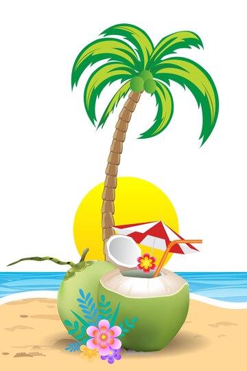 coconut beach cliparts 2024