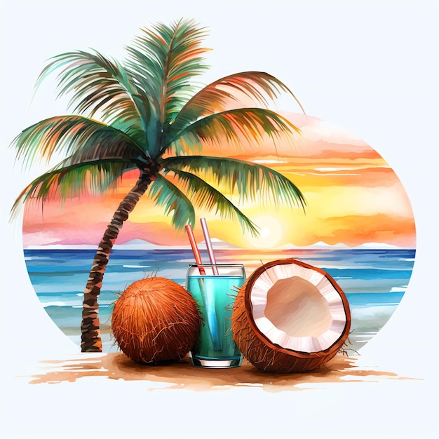 coconut beach cliparts 2024